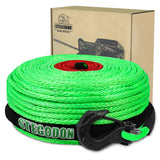 STEGODON 3/8" x 100ft Synthetic Winch Rope 23,809lbs Dyneema Winch Cable Line with Hook and Sleeve for 4WD Off Road