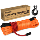 STEGODON 1/4’’ x 50ft Synthetic Winch Rope with Hook for ATV UTV