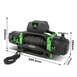 STEGODON Jungle EX 13500 lb. 12V Electric Winch Synthetic Rope with 2 in 1 Wireless Remote for Towing Jeep Truck Off Road