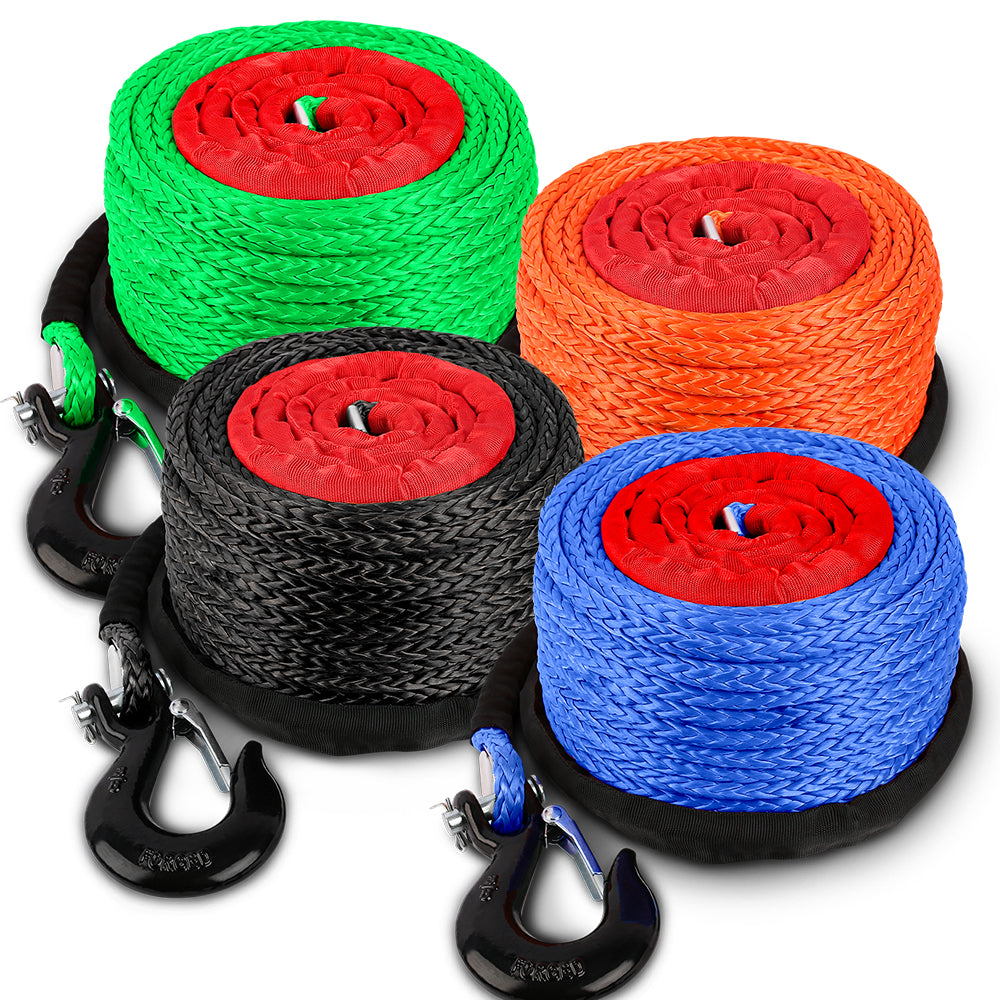 ZESUPER 3/8' x 100ft Synthetic Winch Rope Dyneema Winch Cable Car Tow Recovery