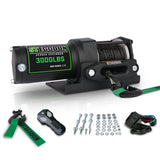 STEGODON New 3000 lb,12V Synthetic Rope Winch with Wireless Handheld Remote and Wired Handle, Electric Winch with Hawse Fairlead