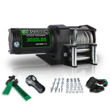 STEGODON New 3000 LBS Electric Winch,12V Steel Cable Winch with Wireless Handheld Remote and Wired Handle