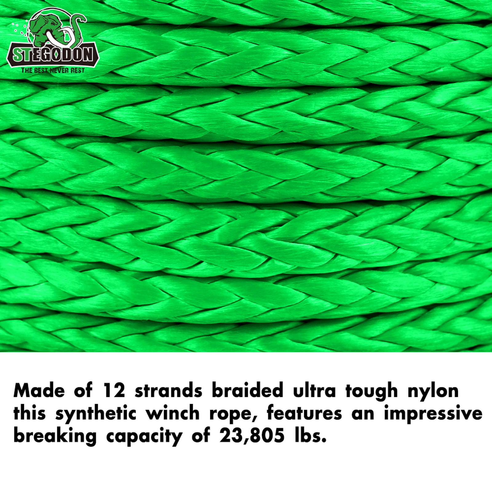 Best Deal for Cainozo Synthetic Winch Rope 3/8''X100FT Dyneema Winch Rope