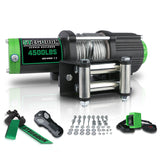 STEGODON New 4500 LBS Electric Winch,12V Steel Cable Winch with Wireless Handheld Remote and Wired Handle
