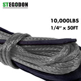 STEGODON 1/4’’ x 50ft Synthetic Winch Rope for ATV UTV